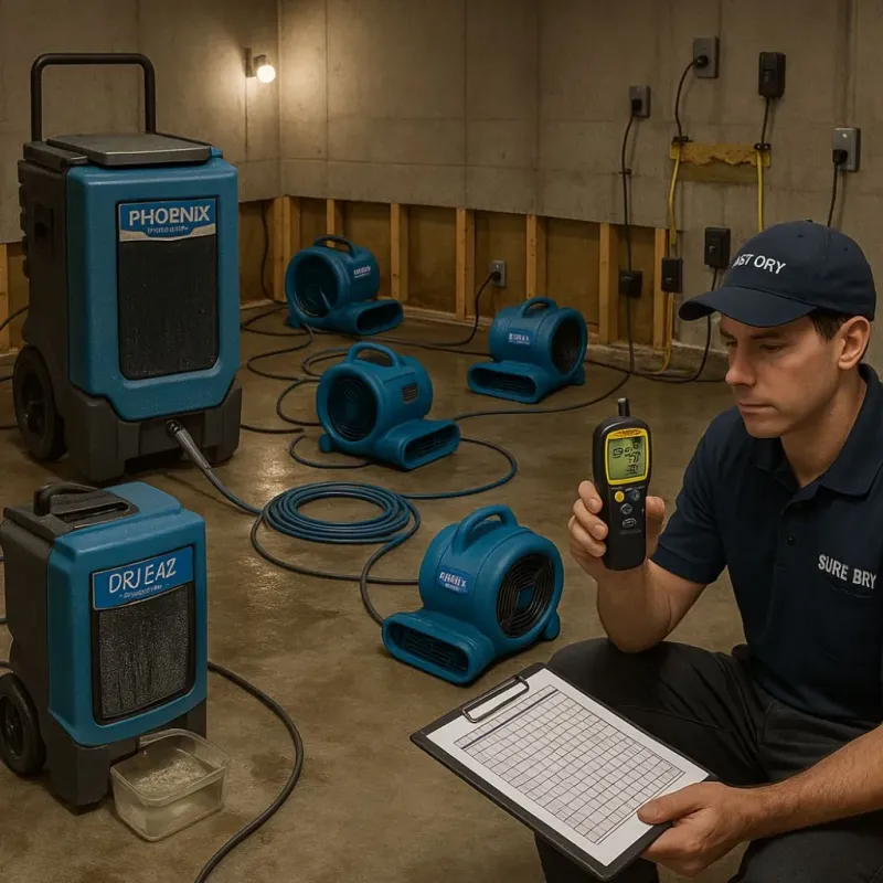 Structural Drying and Dehumidification process in Williamstown, WV